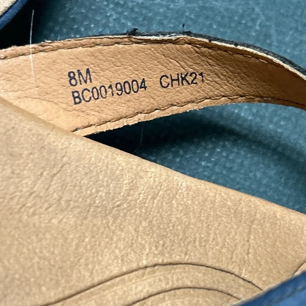 b.o.c By Born Womens 8 Alisha Blue Slip On‎ Strappy Sandal Slide Summer Casual